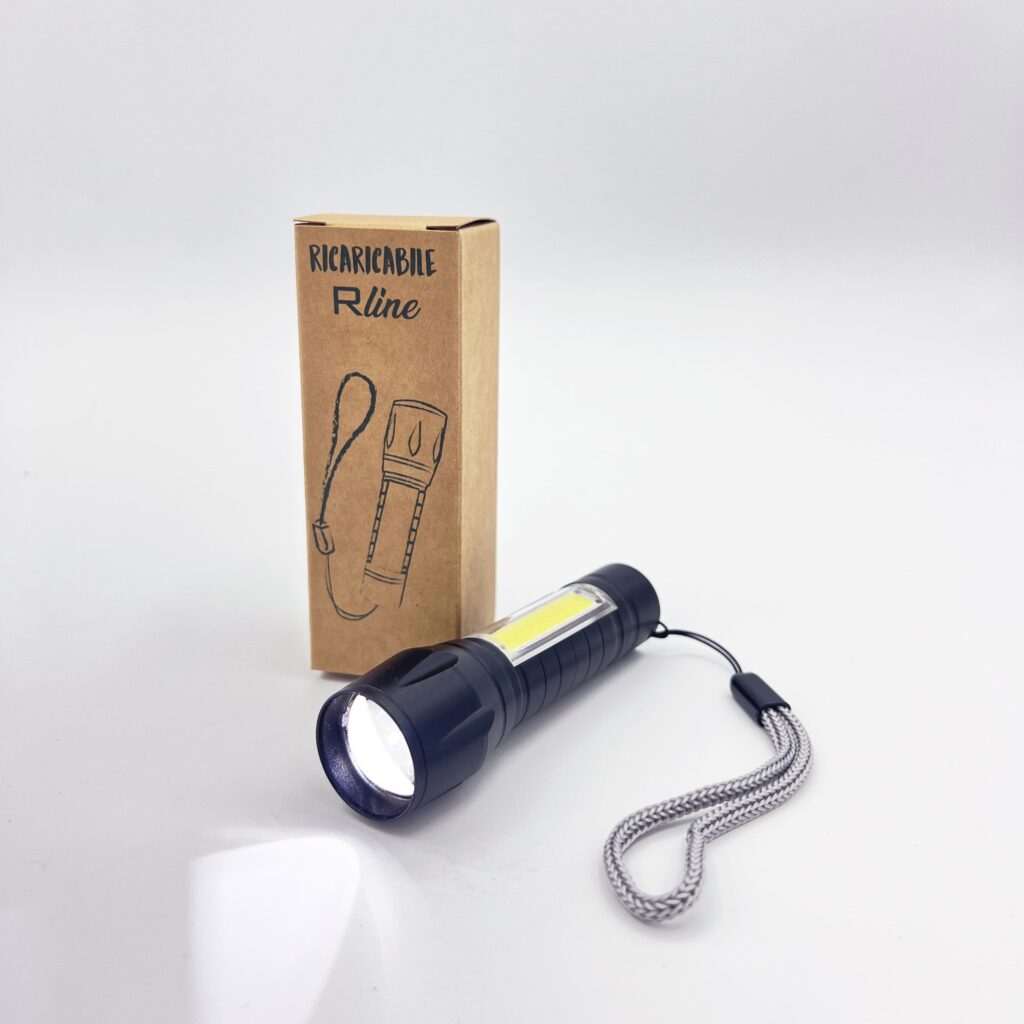 Torcia LED Ricaricabile USB Personalizzabile con scatola